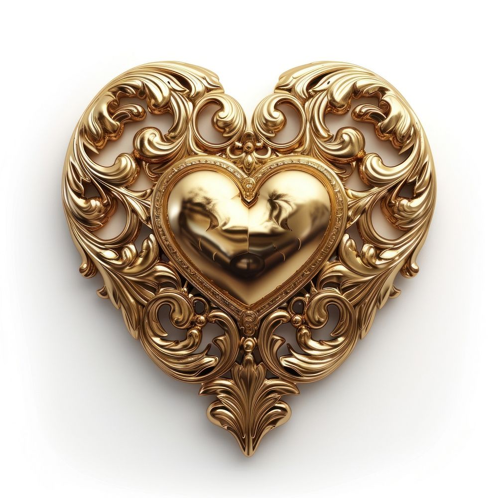 Rococo Heart jewelry pendant locket.