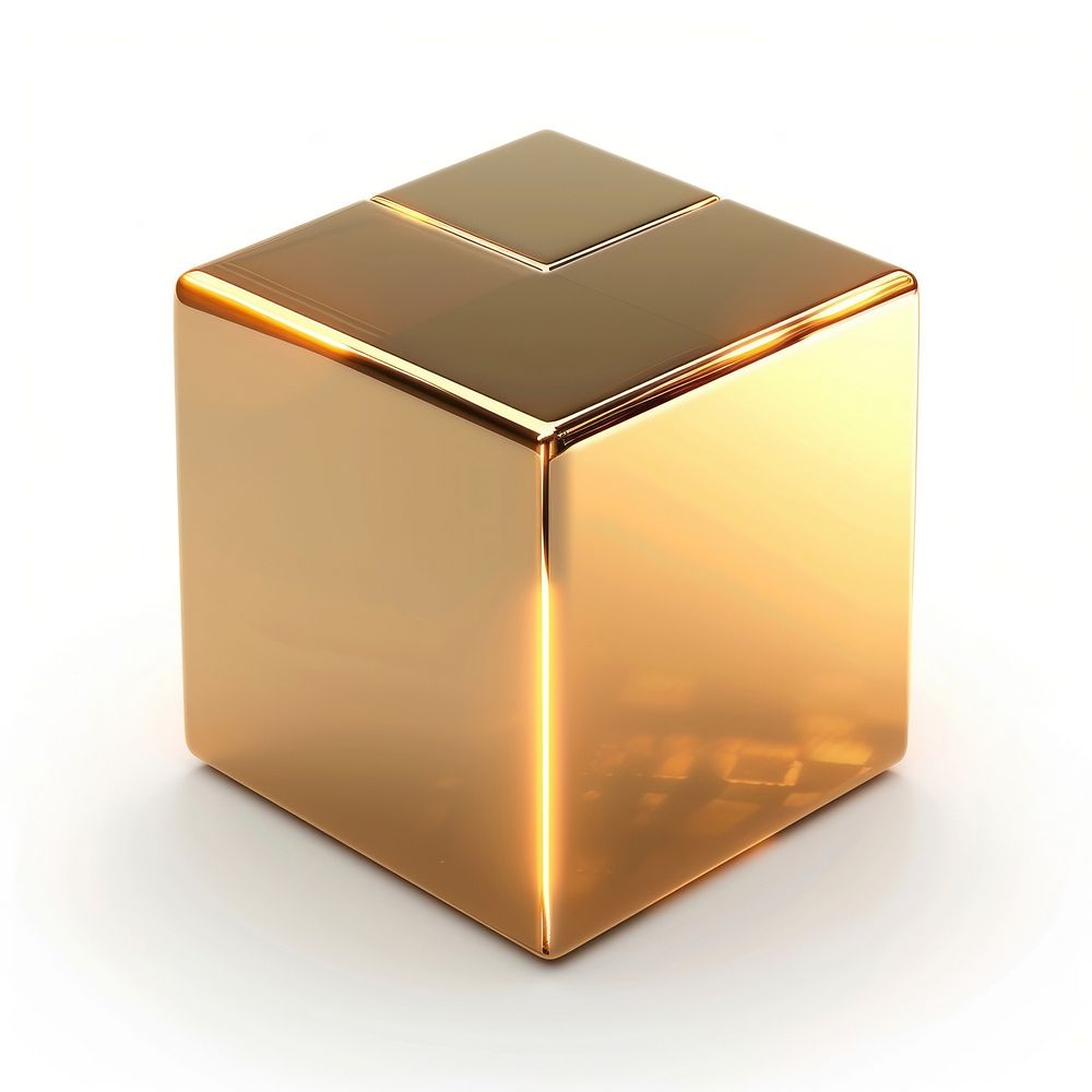 Lighting shiny gold box.