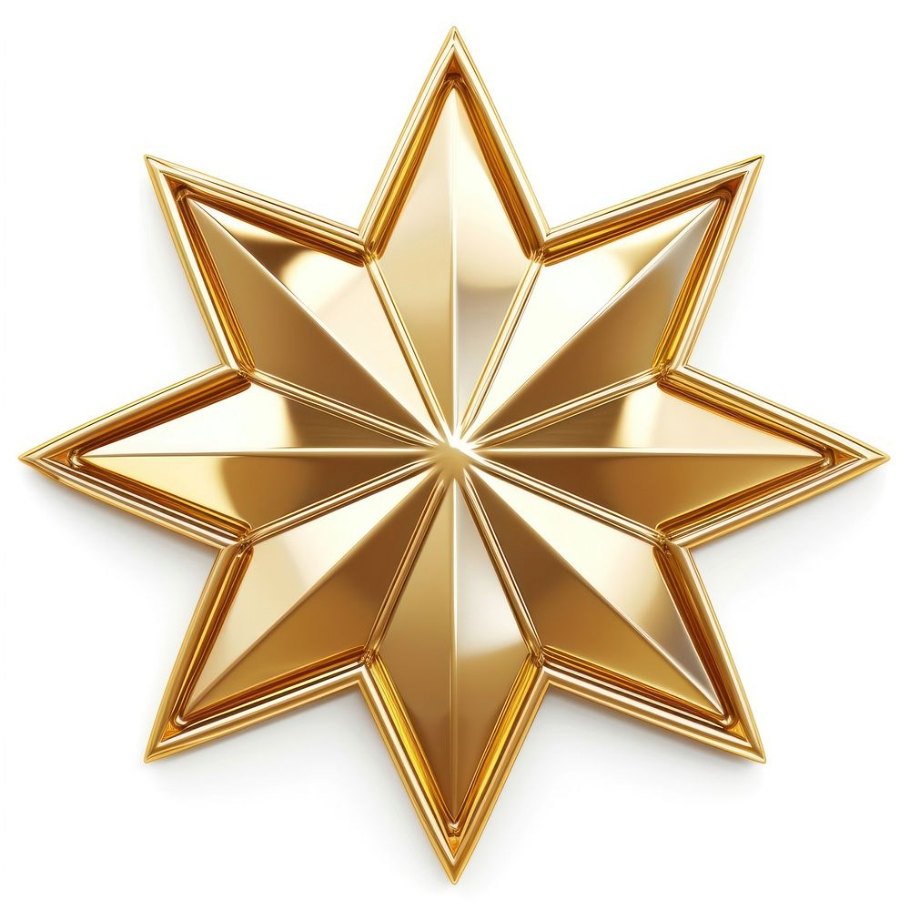 An Islamic star gold white background decoration.