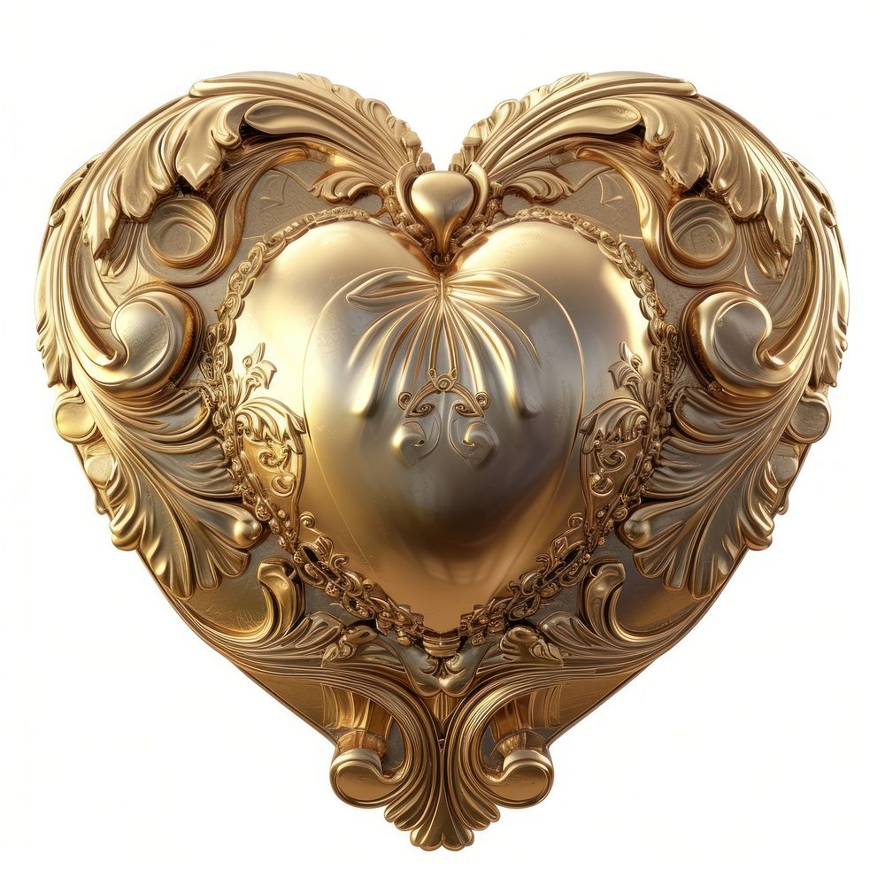 Baroque heart gold jewelry bronze.