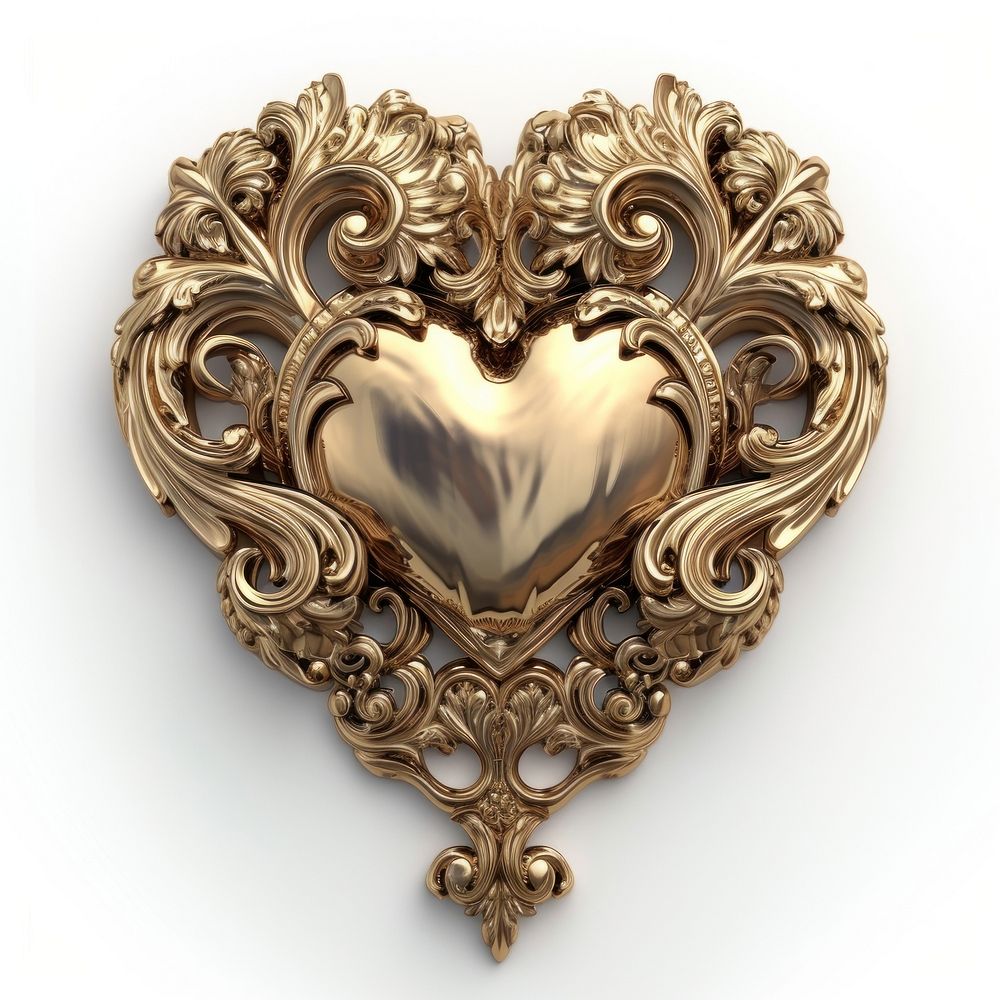 Baroque heart jewelry pendant brooch.