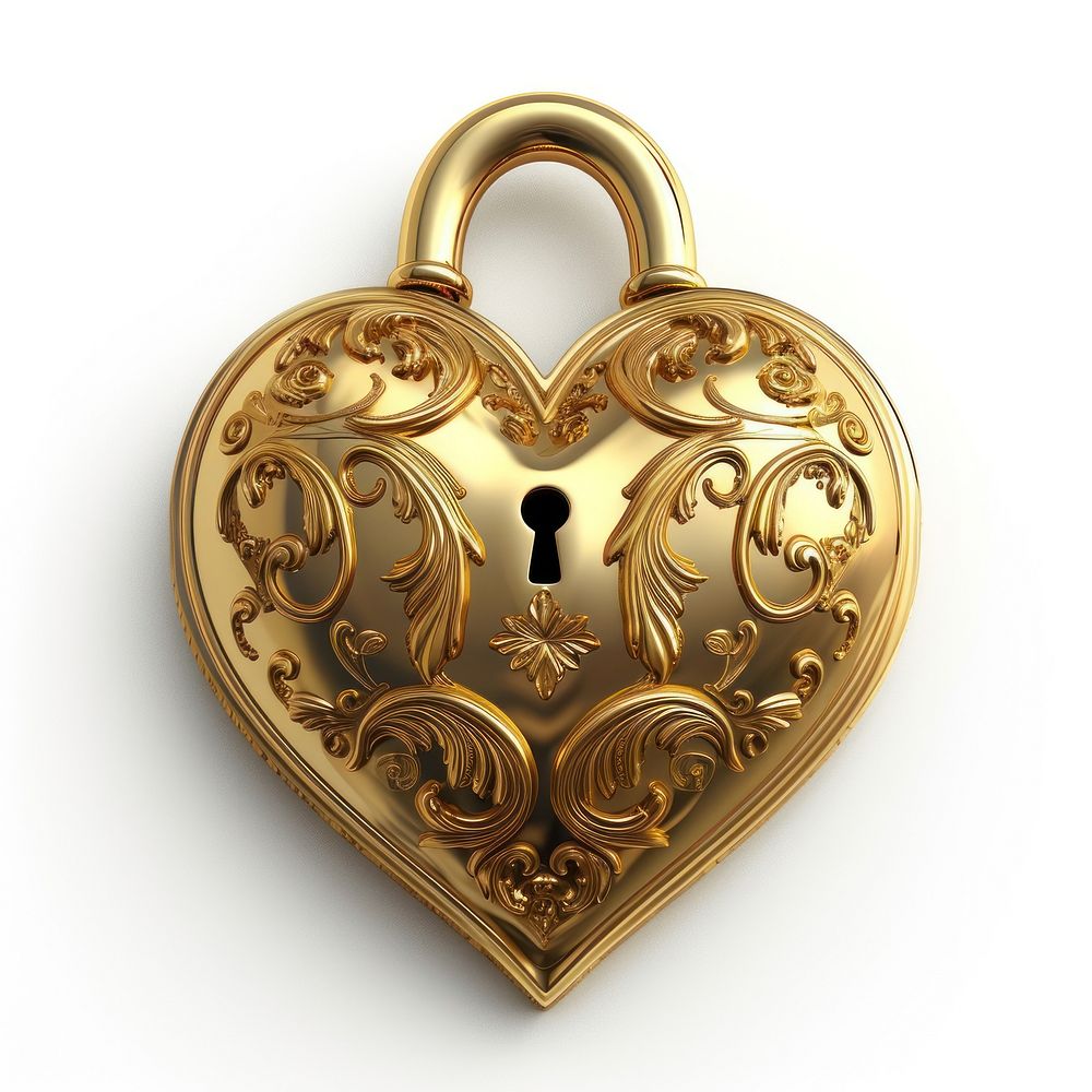 The rococo heart shape lock backgrounds jewelry pendant.