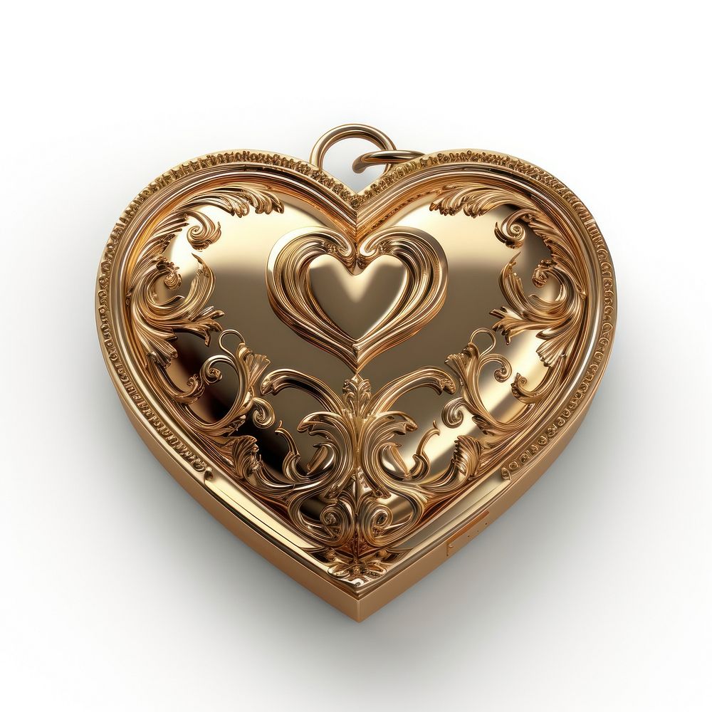 The rococo heart shape lock jewelry pendant locket.