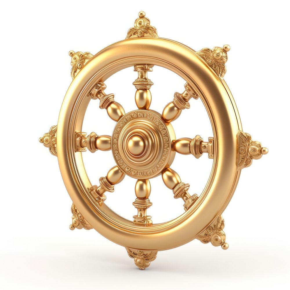 A Buddhist symbol wheel jewelry bronze.