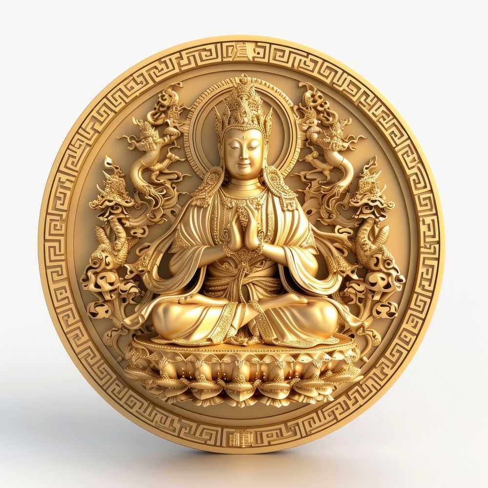 A Buddhist gold spirituality representation.