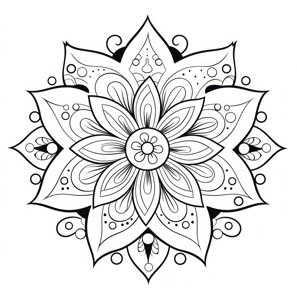 Flower sketch pattern drawing. AI generated Image by rawpixel.