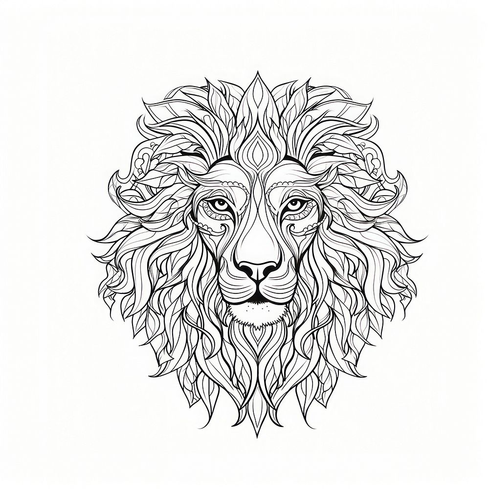 Lion sketch drawing doodle. AI generated Image by rawpixel.