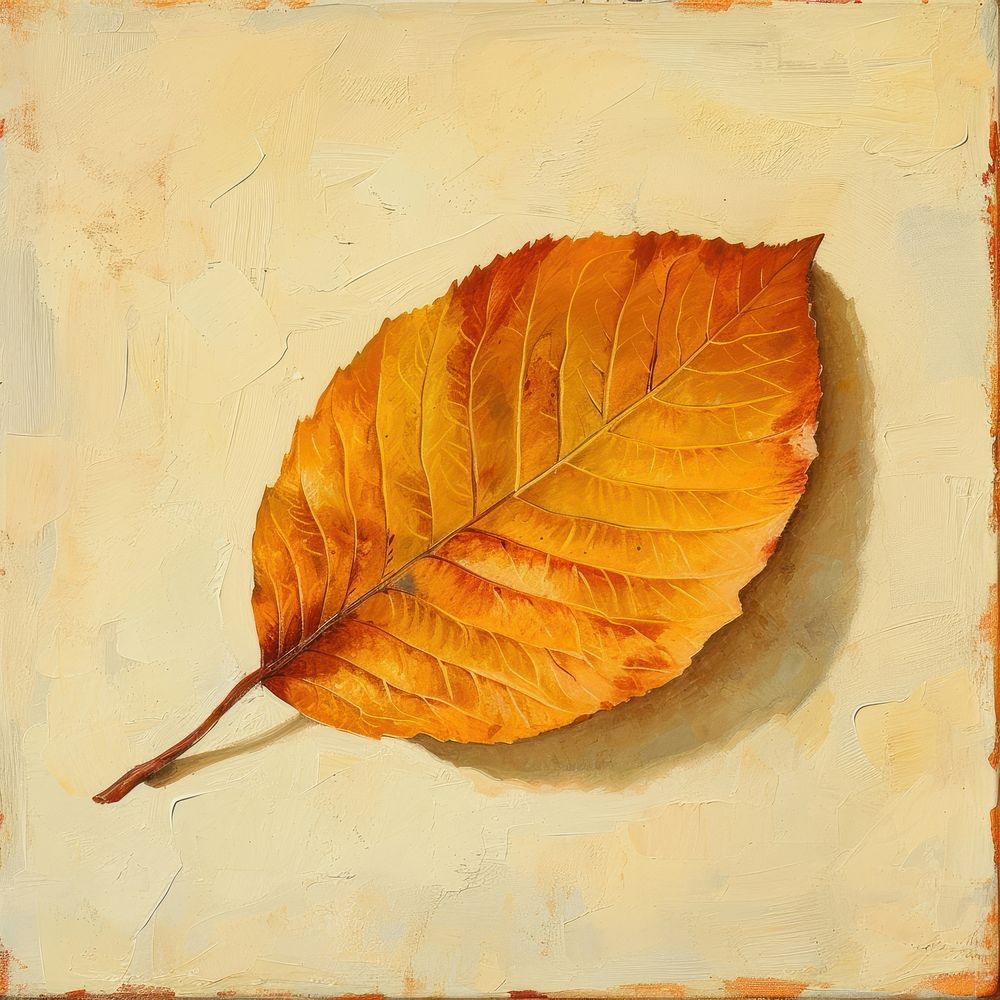 An autumn leaf painting plant textured.