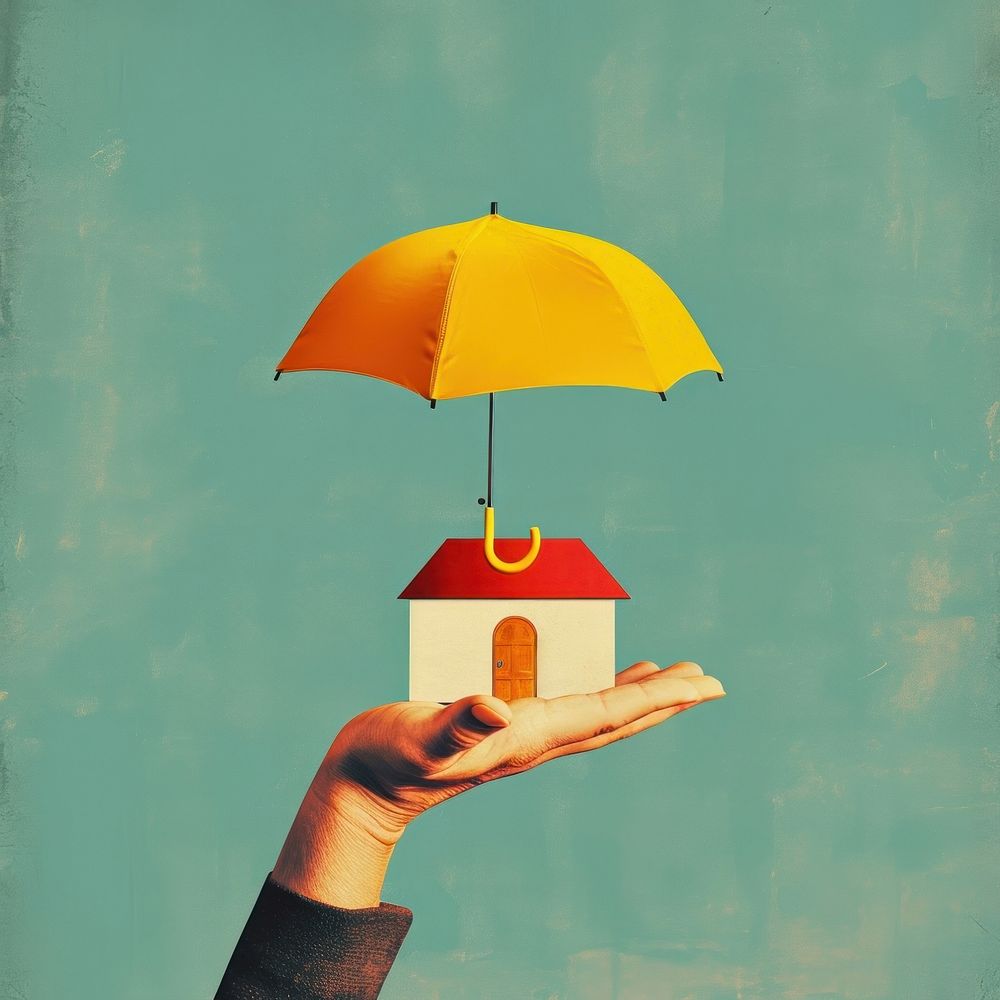 A hand holding home umbrella canopy.