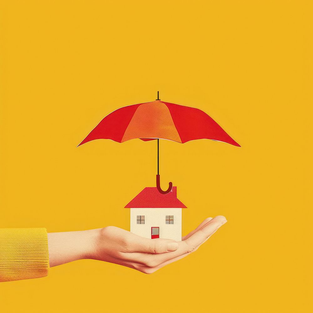 A hand holding home umbrella canopy.