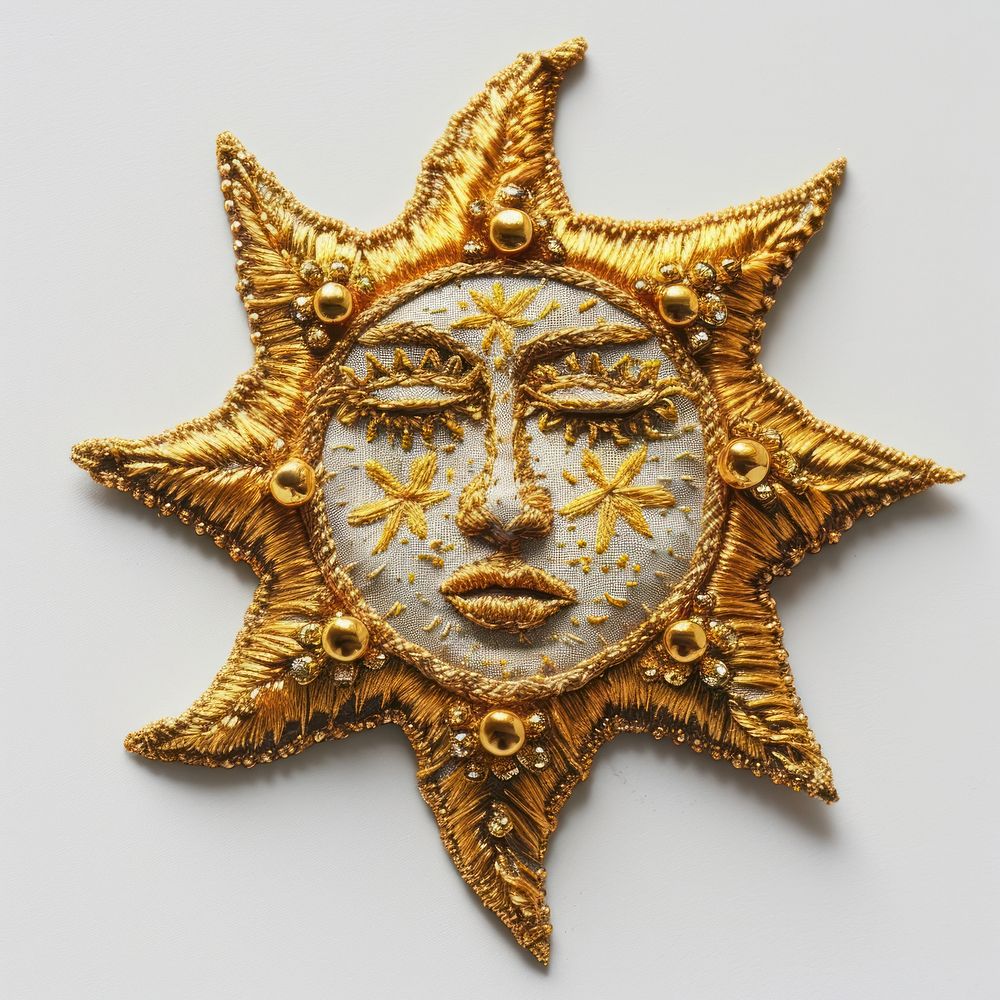 Celestial Golden Star jewelry badge gold.