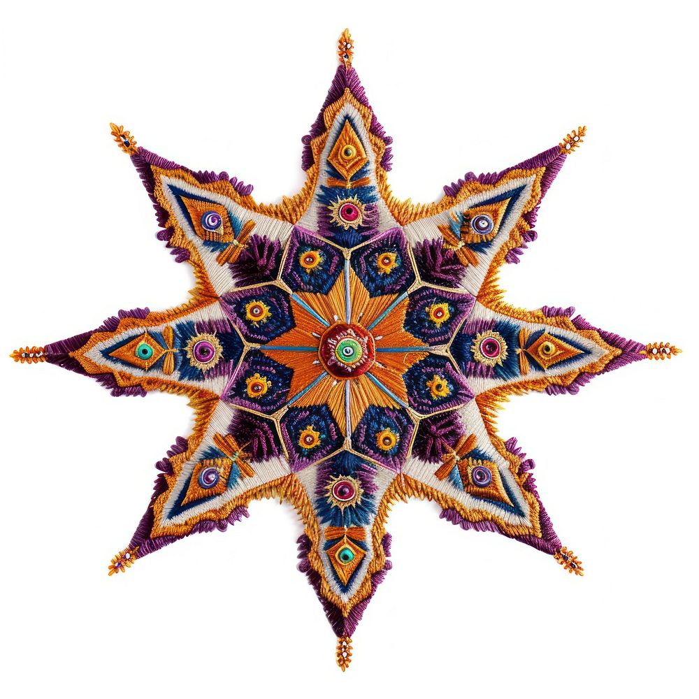 Celestial Star in embroidery style pattern kaleidoscope accessories.
