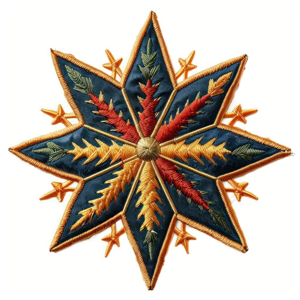 Celestial Star in embroidery style pattern xanthorrhoeaceae kaleidoscope.