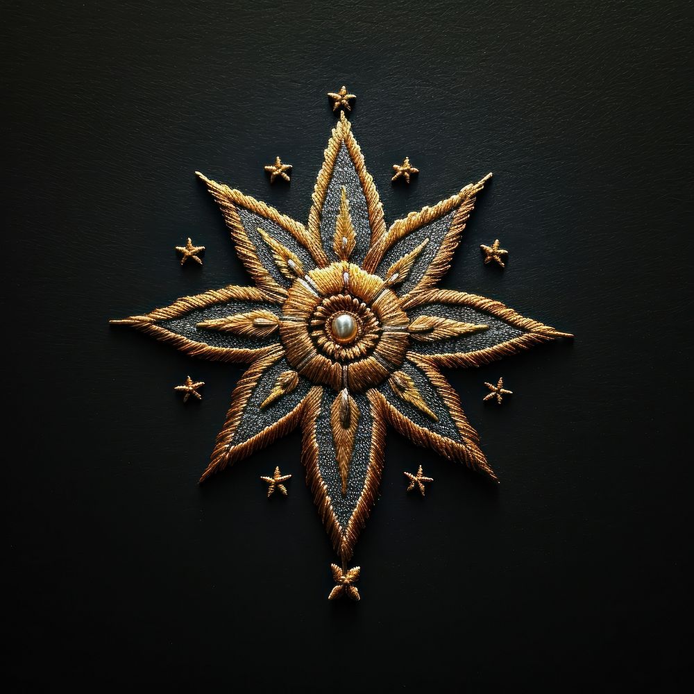 Celestial Star embroidery jewelry pattern.