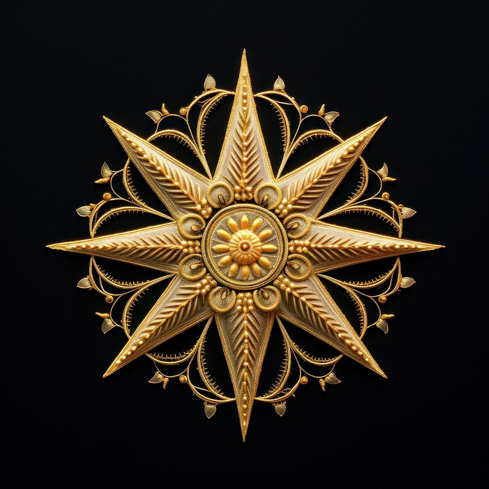 Celestial Star jewelry brooch gold.