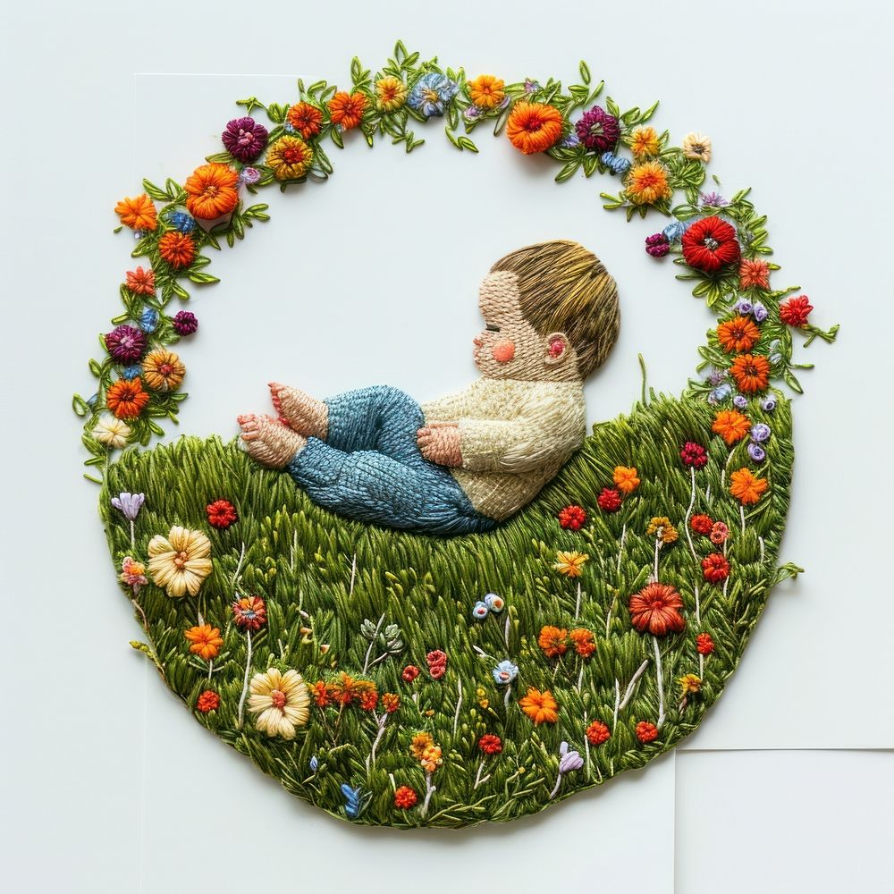 A baby embroidery flower grass.