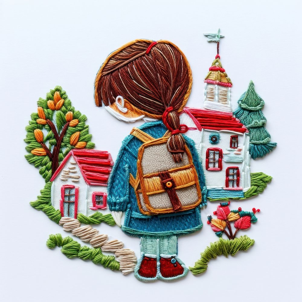 A kid embroidery pattern representation.
