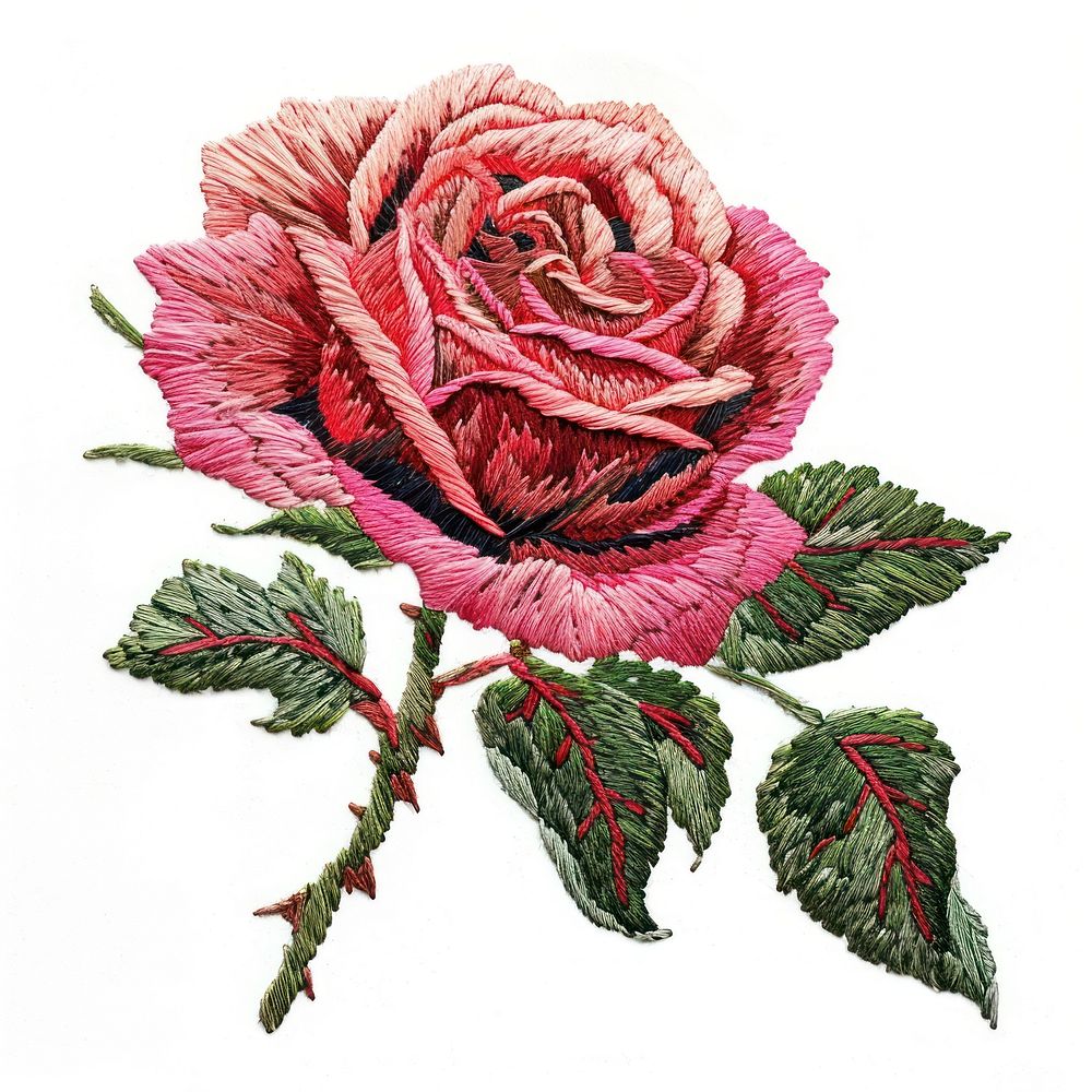 A symetry rose embroidery pattern flower.