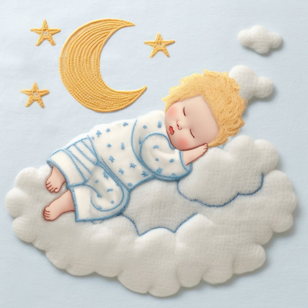 A sleeping baby toy representation comfortable.