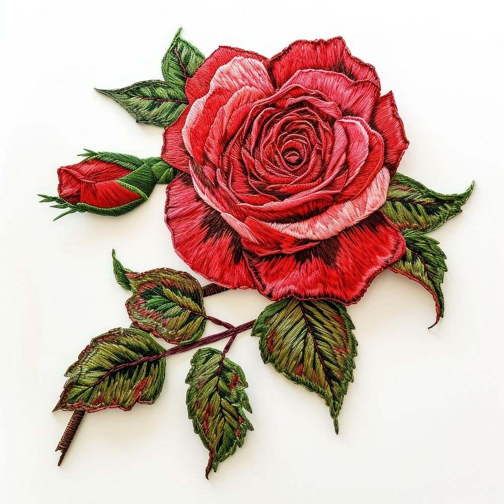 A rose embroidery pattern flower.