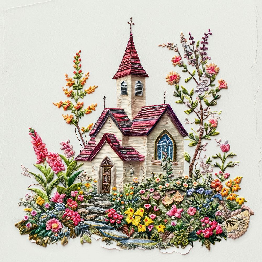Christ Church embroidery pattern flower.