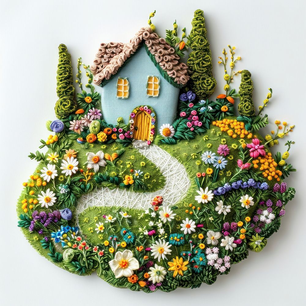 House flower art representation.