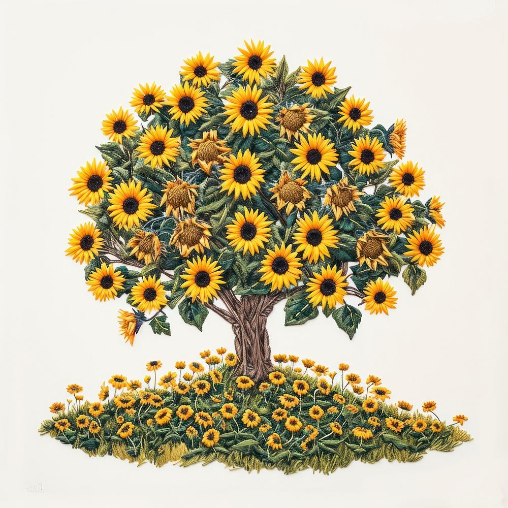 A Sunflower hill sunflower pattern drawing.