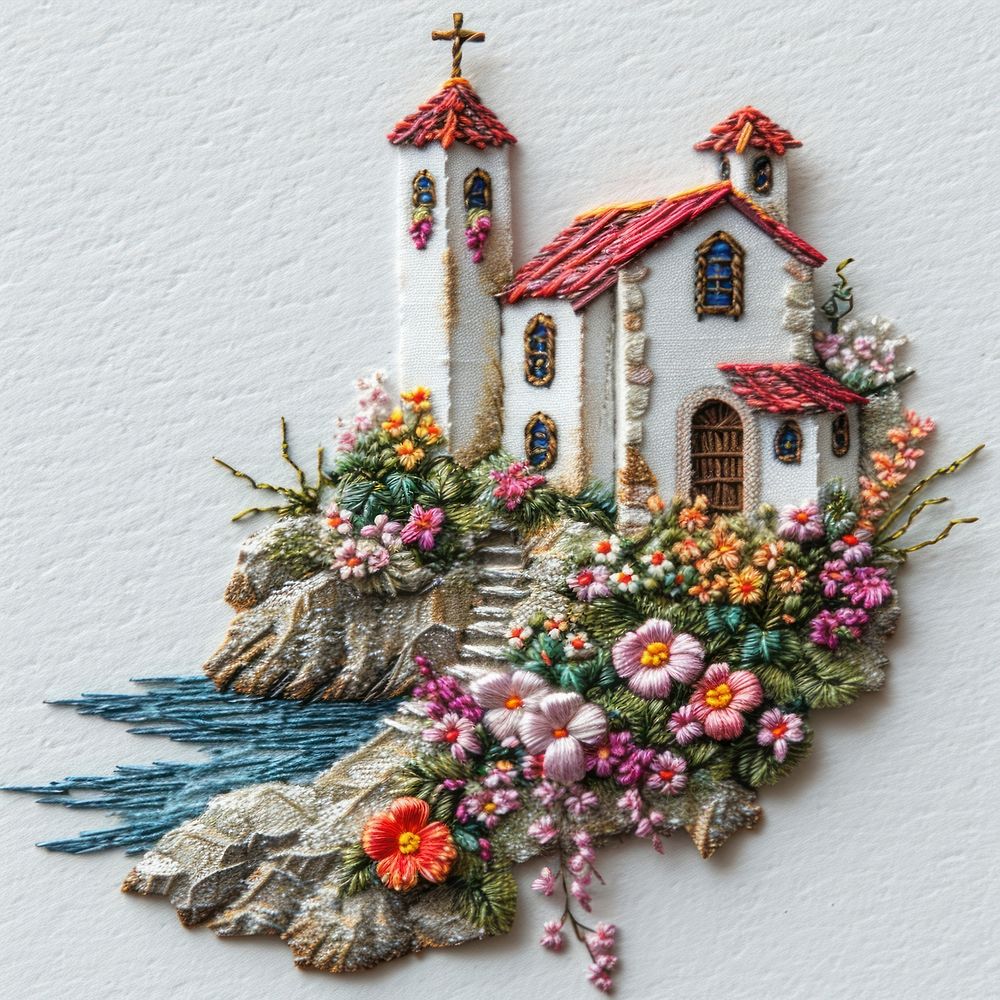 Church embroidery pattern flower.