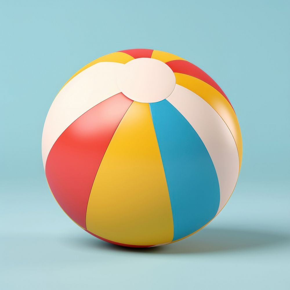 A beach ball sphere sports vibrant color.