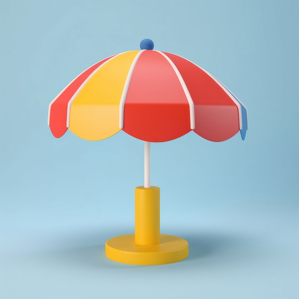 A beach umbrella vibrant color architecture protection.