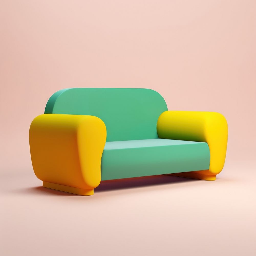 A sofa furniture armchair vibrant color.
