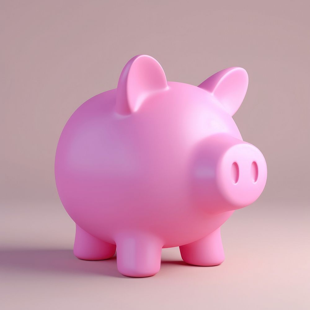 A pink piggy bank cartoon representation investment.