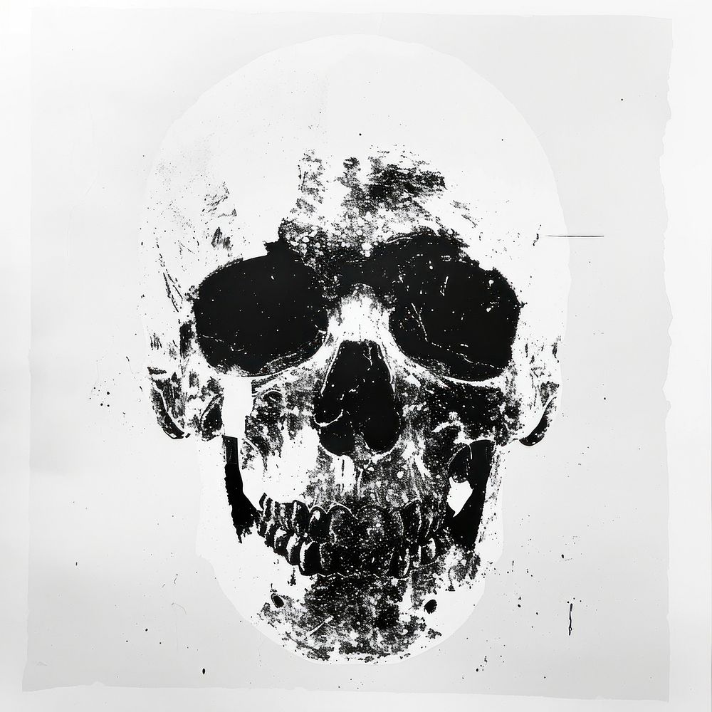 A Pyschedelic Skull isolated on white background art photography creativity.