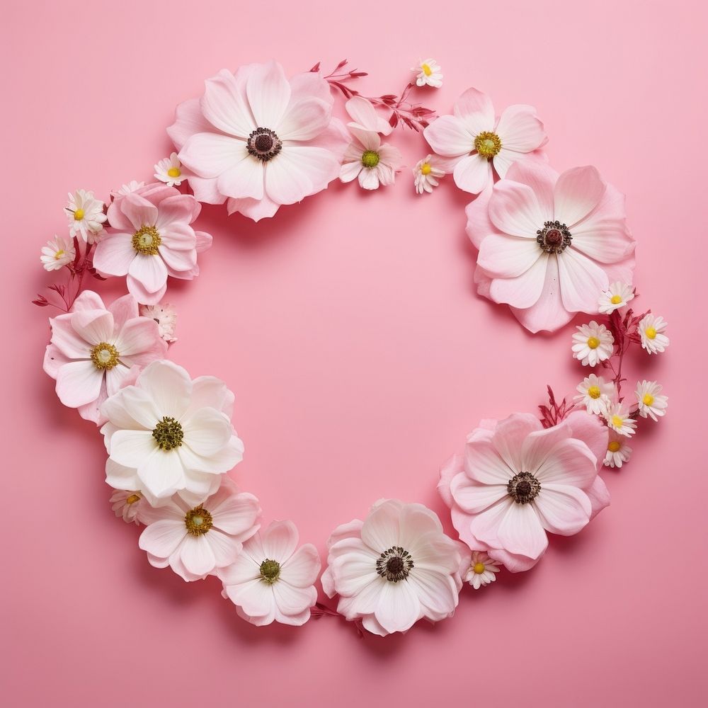 Floral frame anemone flower blossom jewelry.