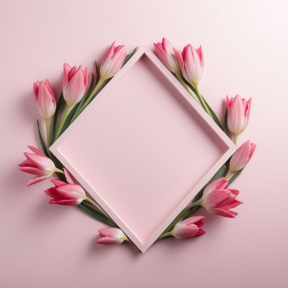 Floral frame tulip flower nature | Premium Photo - rawpixel