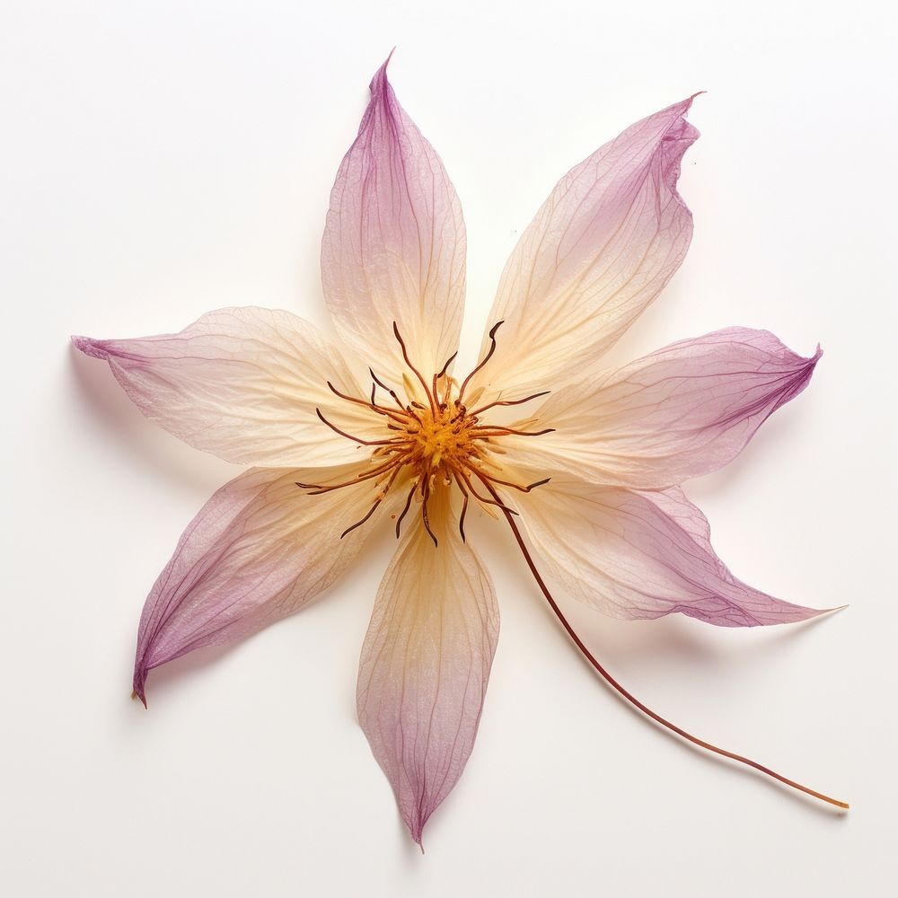 Dried clematis flower petal plant inflorescence.