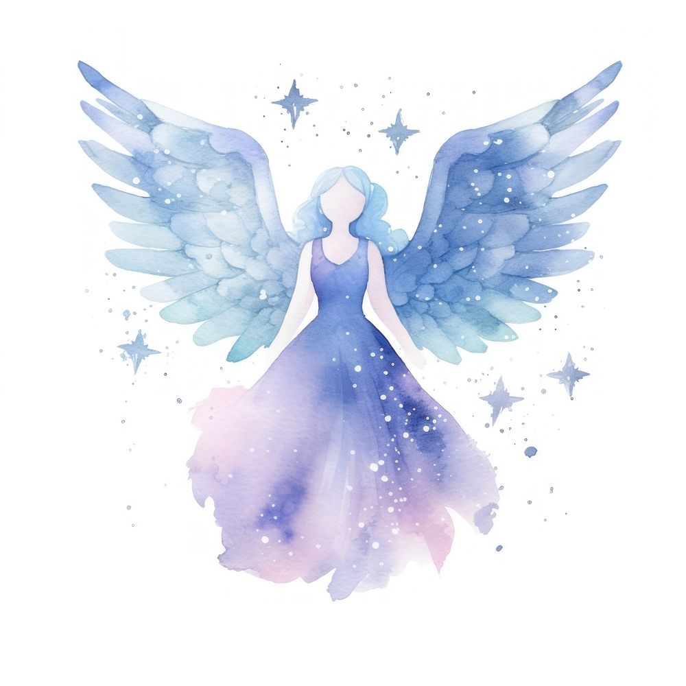 Angel in Watercolor style creativity archangel standing.