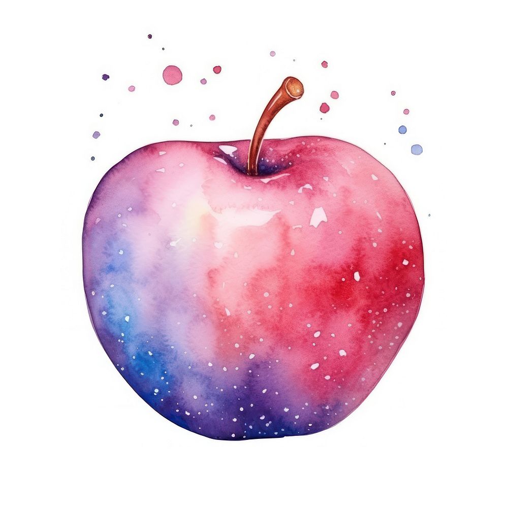Apple in Watercolor style fruit plant food.
