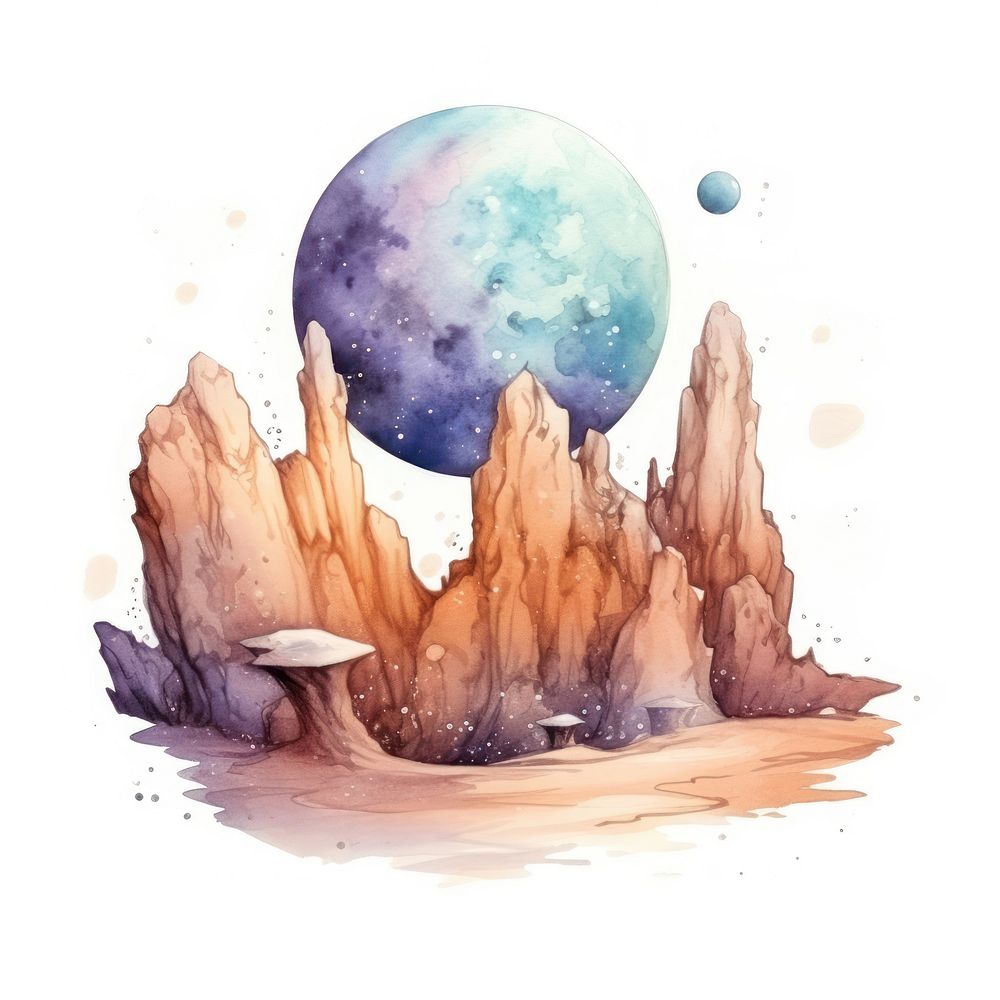 Desert in Watercolor style outdoors nature space.