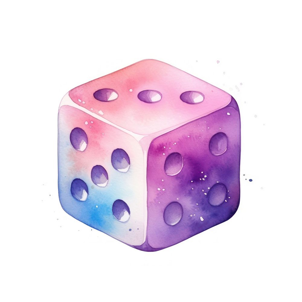 Dice in Watercolor style game white background cartoon.
