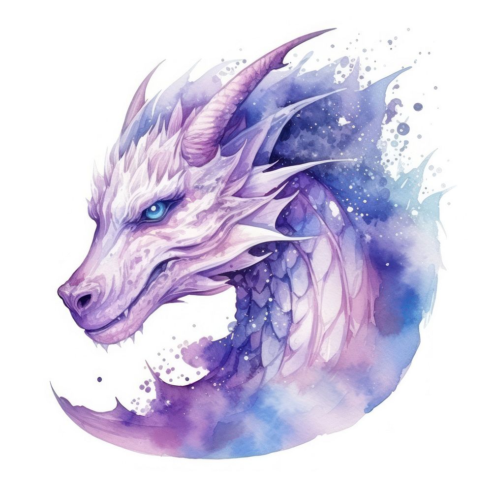 Dragon in Watercolor style animal creativity painted.