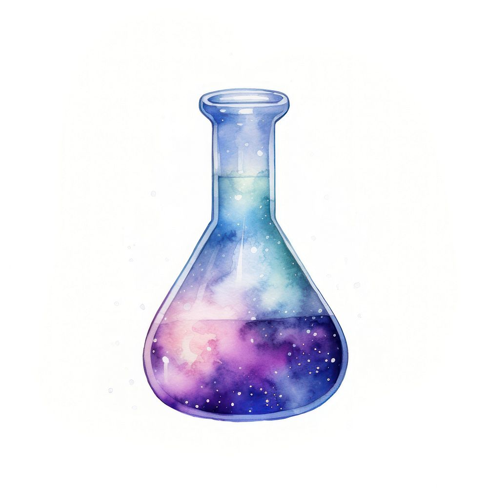 Laboratory in Watercolor style bottle glass vase.
