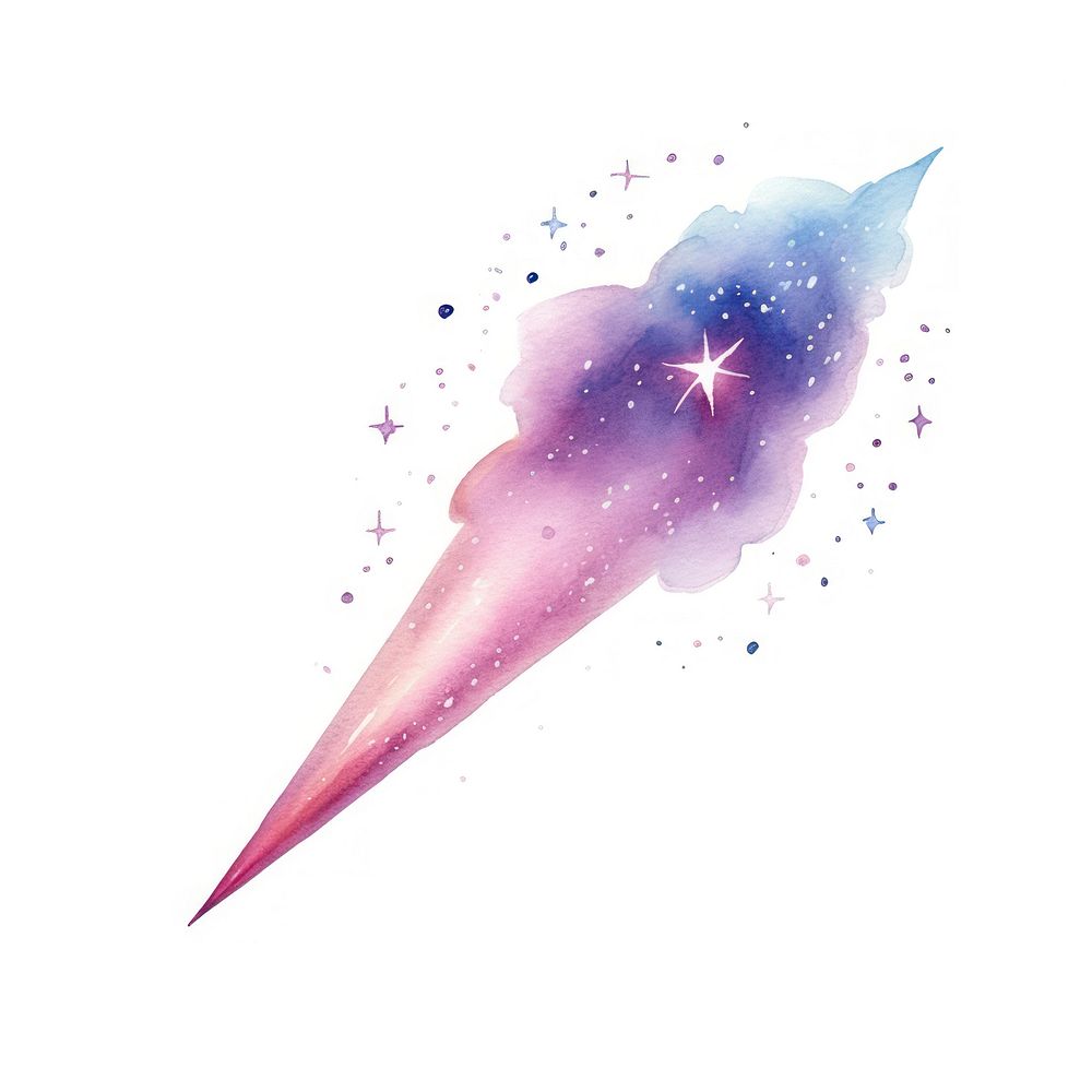 Shooting star in Watercolor style galaxy white background invertebrate.