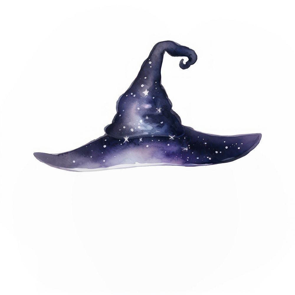 Witch in Watercolor style galaxy night star.