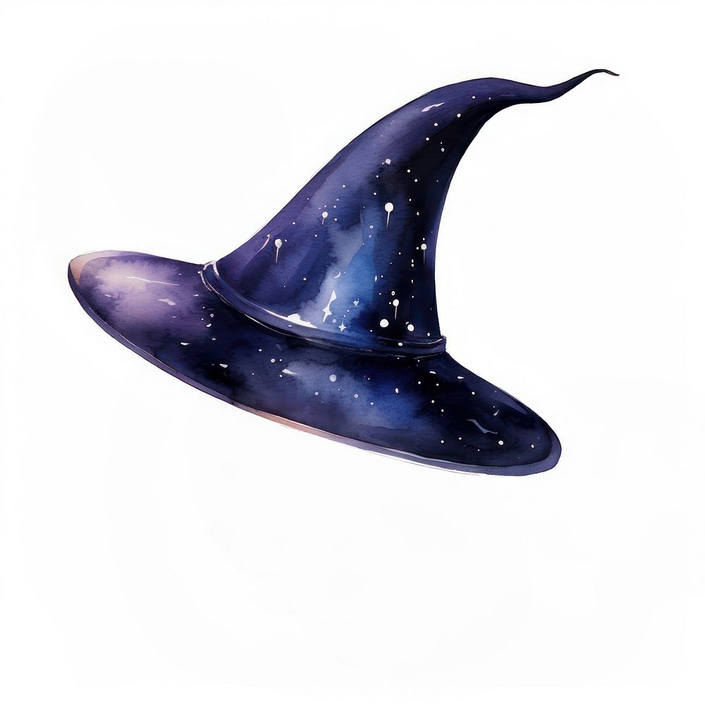 Witch in Watercolor style galaxy star white background.
