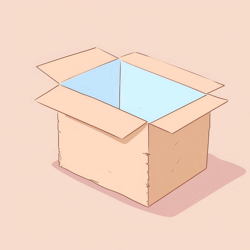Isometric opened cardboard box cartoon carton paper. AI generated Image by rawpixel.