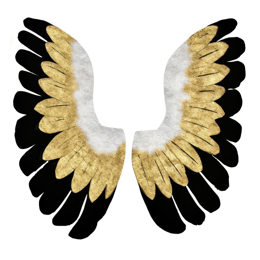 Wings shape ripped paper white background accessories accessory.