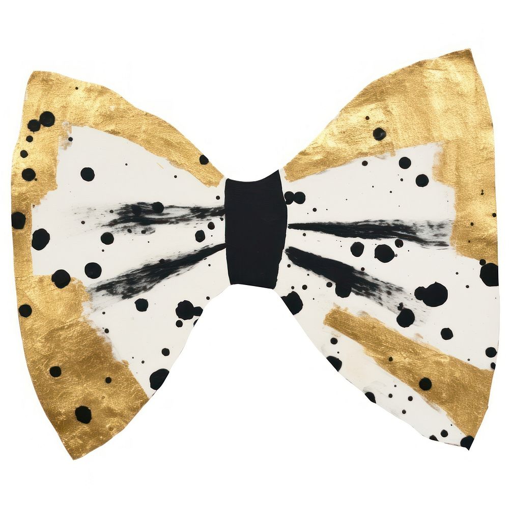 Bowtie shape ripped paper white background celebration accessories.