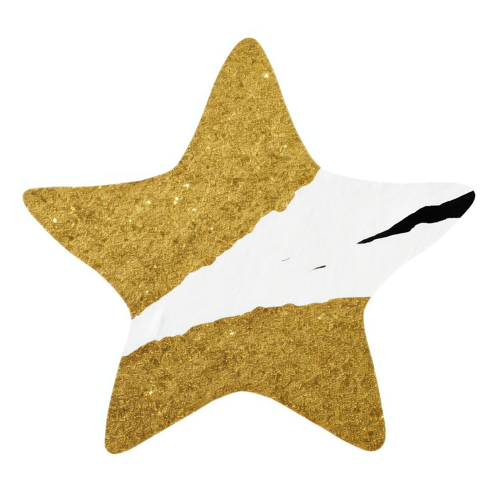 Star ripped paper animal shape white background.
