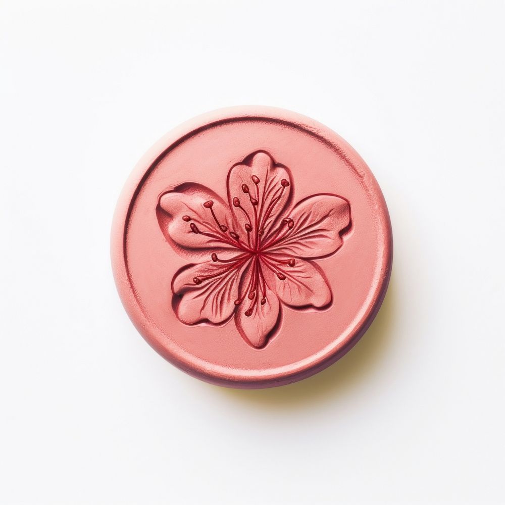 Azalea flower Seal Wax Stamp locket white background accessories.